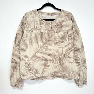 REI Co-Op Campout Sweatshirt Women’s Large‎ Alava Ferns White Oak Cotton Outdoor